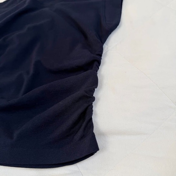 Madewell Ruched Muscle Tee – Navy Blue – NWT – Size XXS - Picture 4 of 5